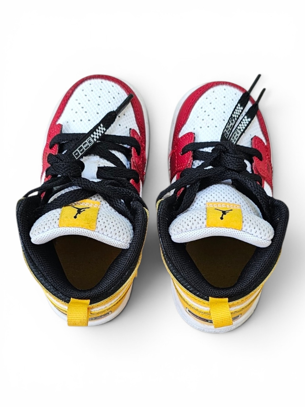 Nike Air Jordan 1 Mid Toddler Sneakers Size 7C Red Yellow - Picture 9 of 12